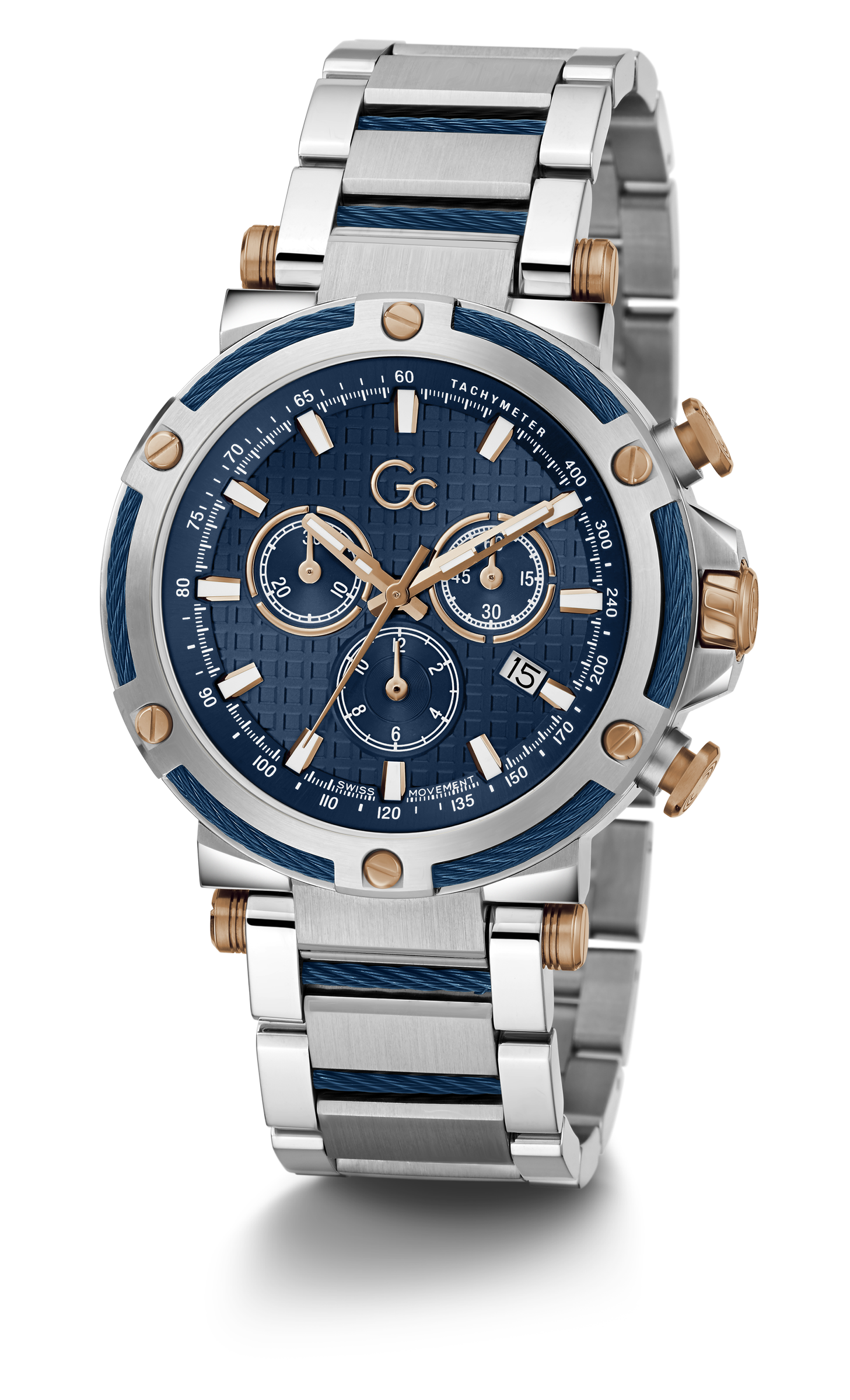 Guess Collection 44 mm Blue Dial Gents Watch Y54003G7MF