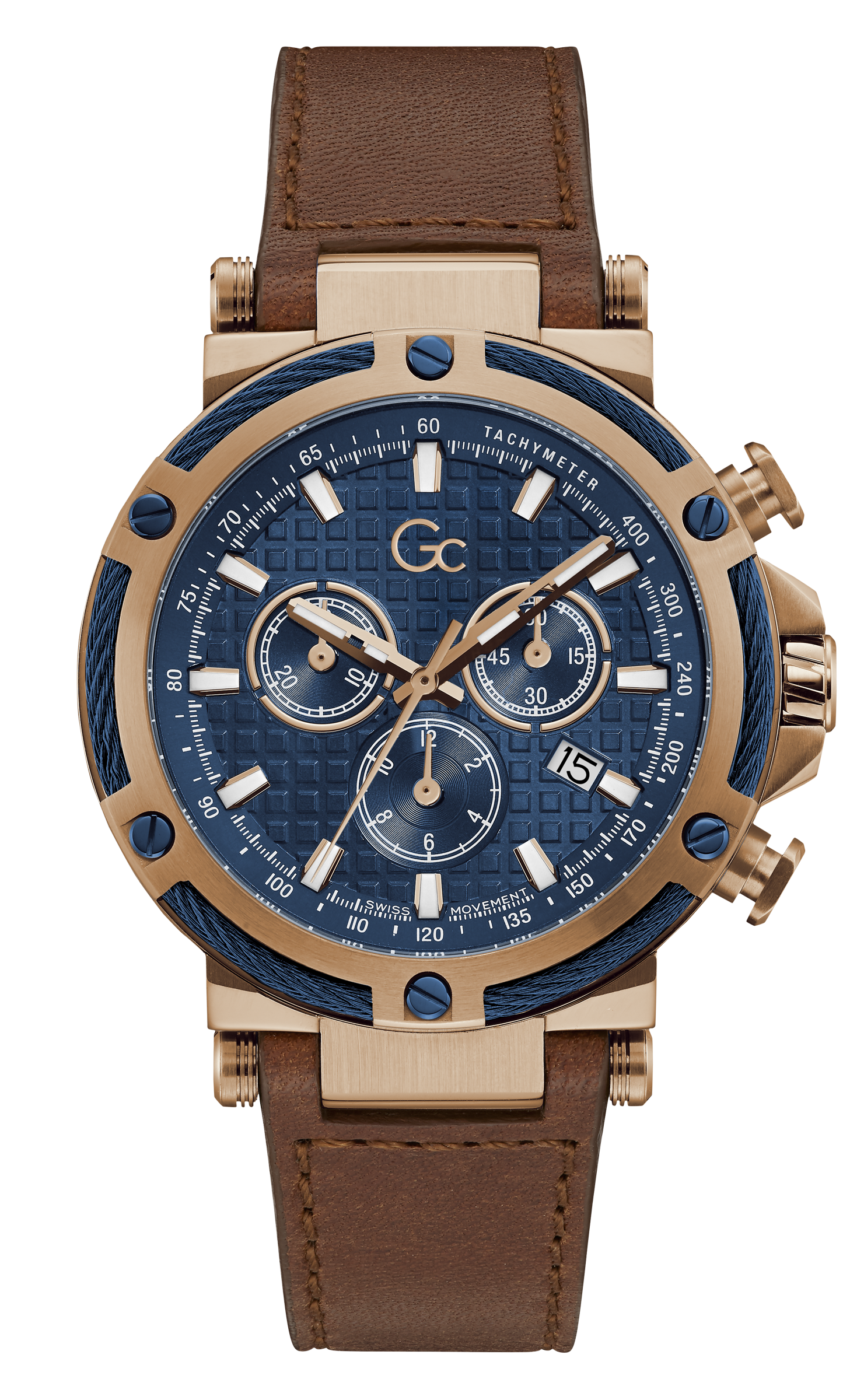 Guess Collection 44 mm Blue Dial Gents Watch Y54005G7MF