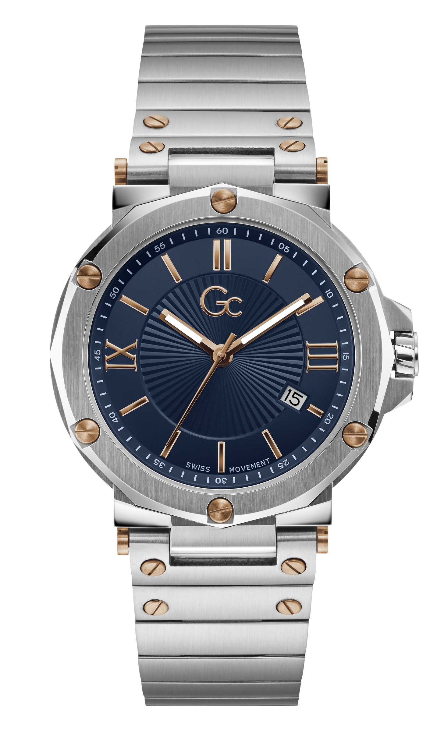 Guess Collection 42 mm Blue Dial Gents Watch Y61001G7MF