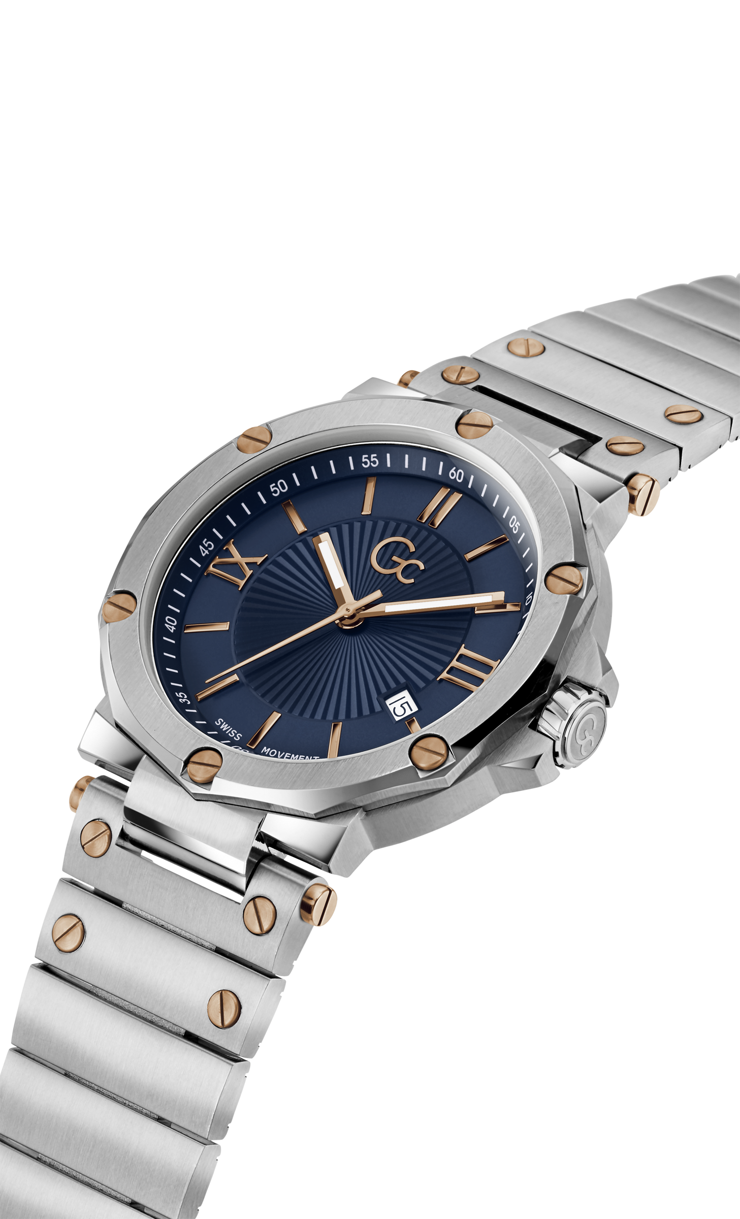 Guess Collection 42 mm Blue Dial Gents Watch Y61001G7MF