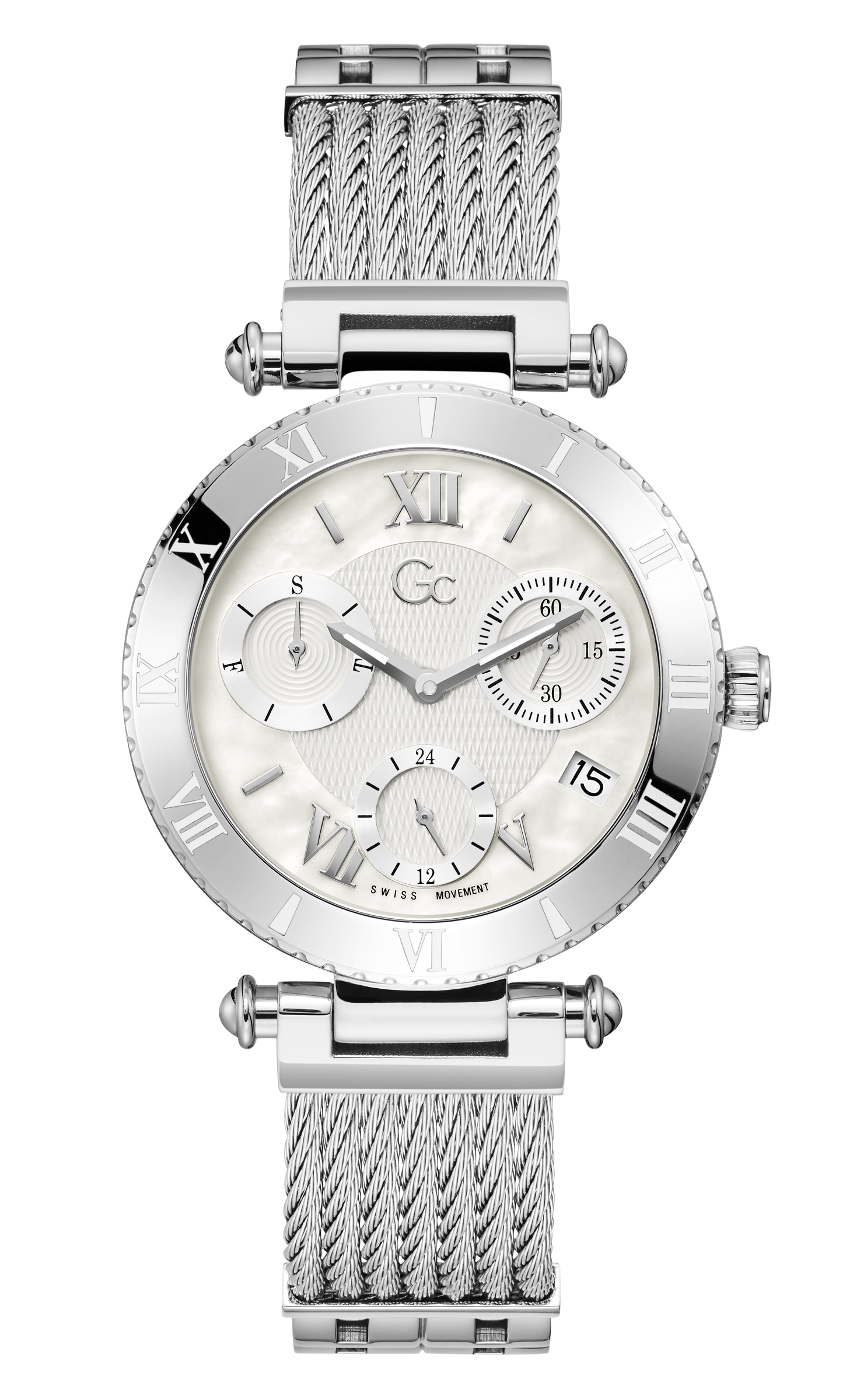 Guess Collection 38 mm White Dial Ladies Watch Y77001L1MF