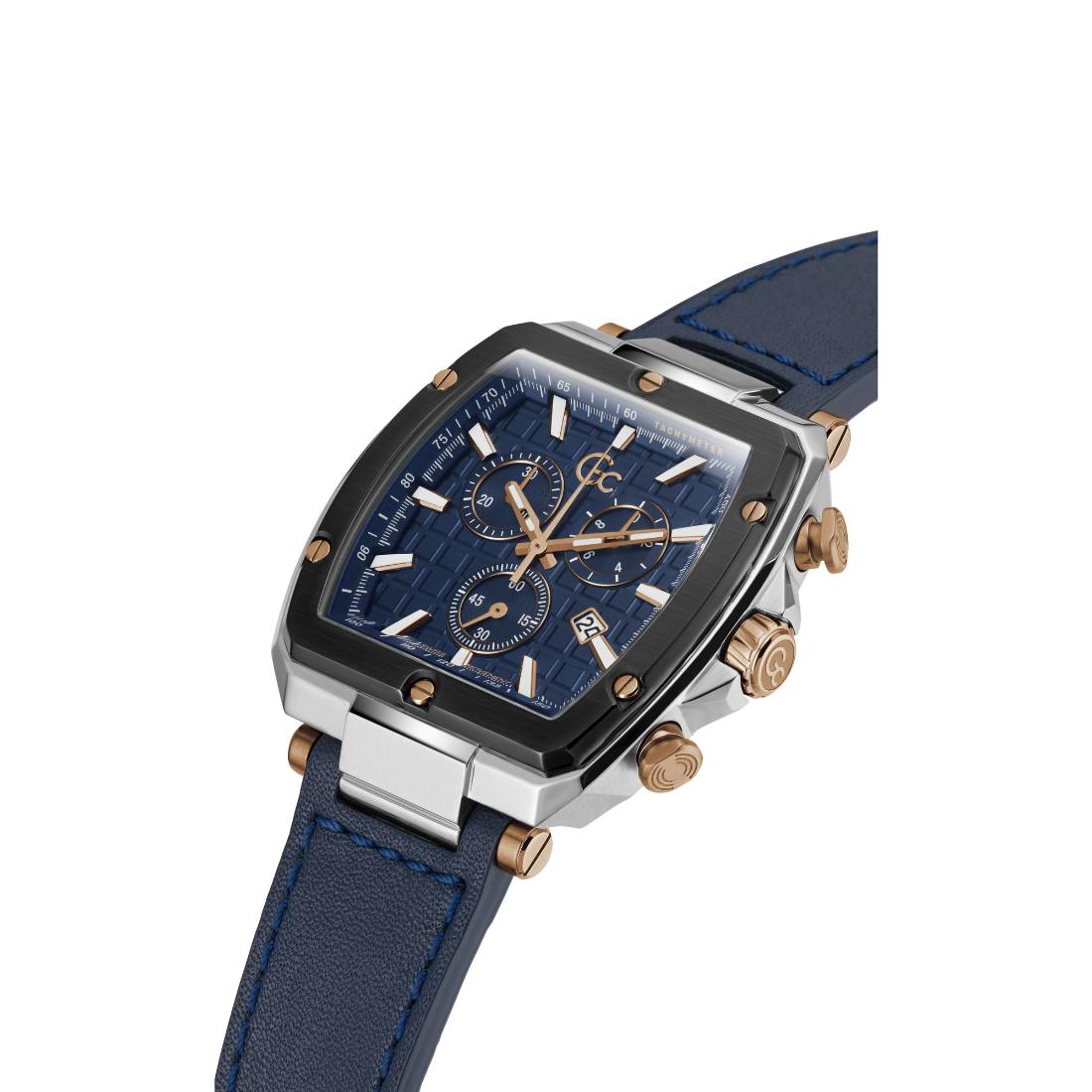 Guess Collection Spirit Tonneau 44 mm Blue Dial Men Analog Watch Y83001G7MF