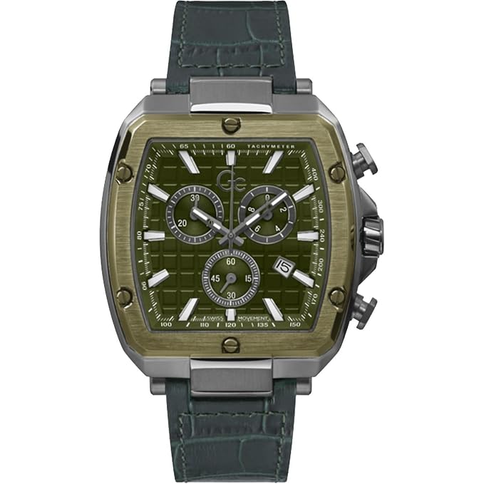 Guess Collection Tonneau 44mm Green Dial Analog Men Watch Y83011G9MF
