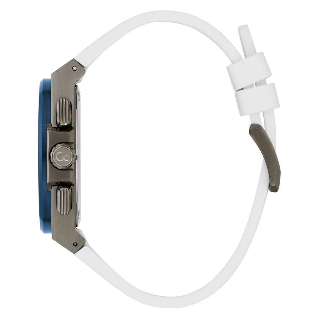 Guess Collection Coussin Shape 44 mm White Dial Men Analog Watch Y99015G7MF