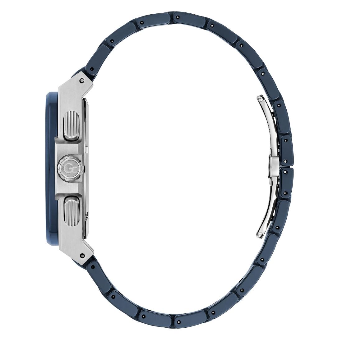 Guess Collection Coussin Shape 44 mm Blue Dial Men Analog Watch Y99019G7MF
