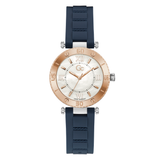 GC (Guess Collection) Women 34 mm Swiss Quartz Analog White Dial Blue Silicone Strap Watch Z05004L1MF