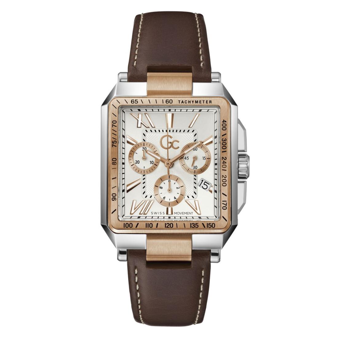 Guess Collection Gsc Elite White Rectangle Dial Analog Men Watch Z06002G1MF