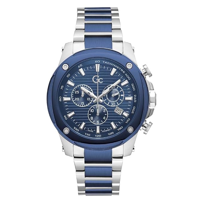 Guess Collection Round 45mm Blue Dial Analog Men Watch Z13002G7MF