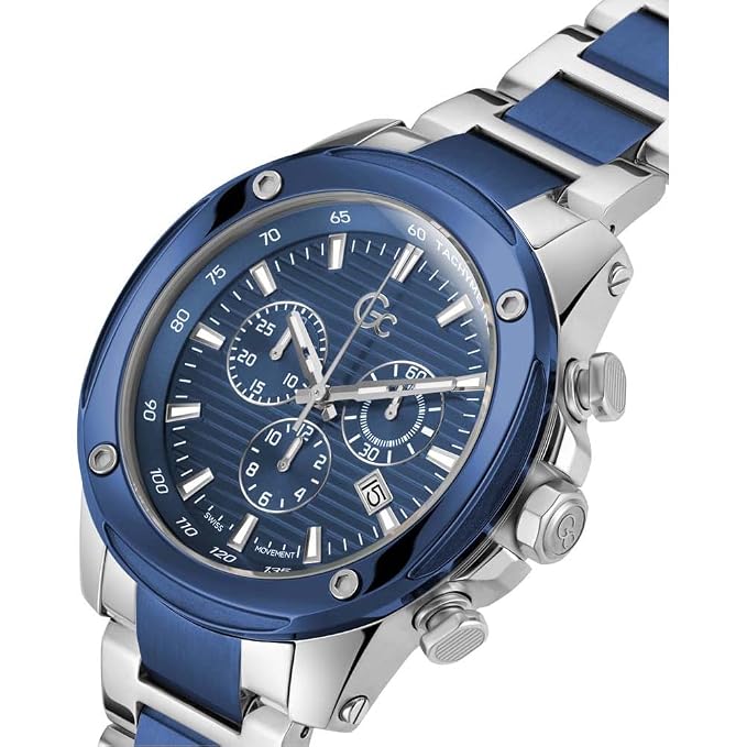 Guess Collection Round 45mm Blue Dial Analog Men Watch Z13002G7MF
