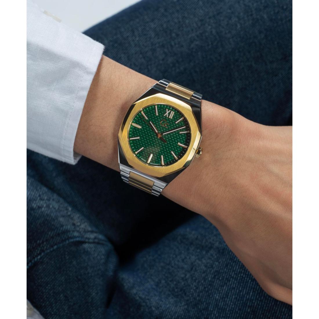 Guess Collection Coussin Sleek Green Tonneau Dial Analog Men Watch Z26002G9MF