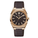 Guess Collection Coussin Sleek Brown Tonneau Dial Analog Men Watch Z26005G4MF