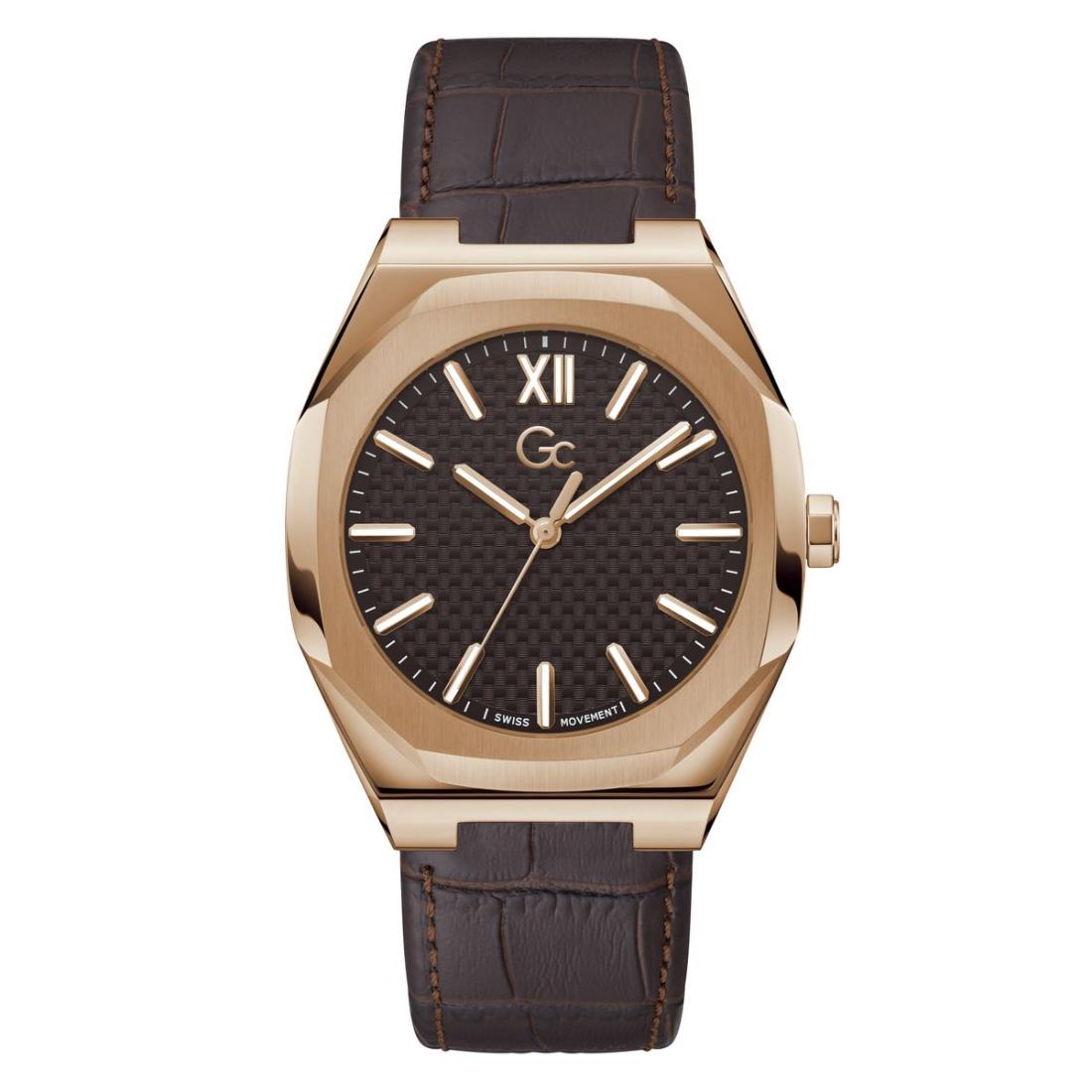 Guess Collection Coussin Sleek Brown Tonneau Dial Analog Men Watch Z26005G4MF