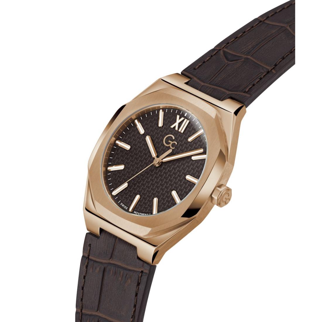 Guess Collection Coussin Sleek Brown Tonneau Dial Analog Men Watch Z26005G4MF