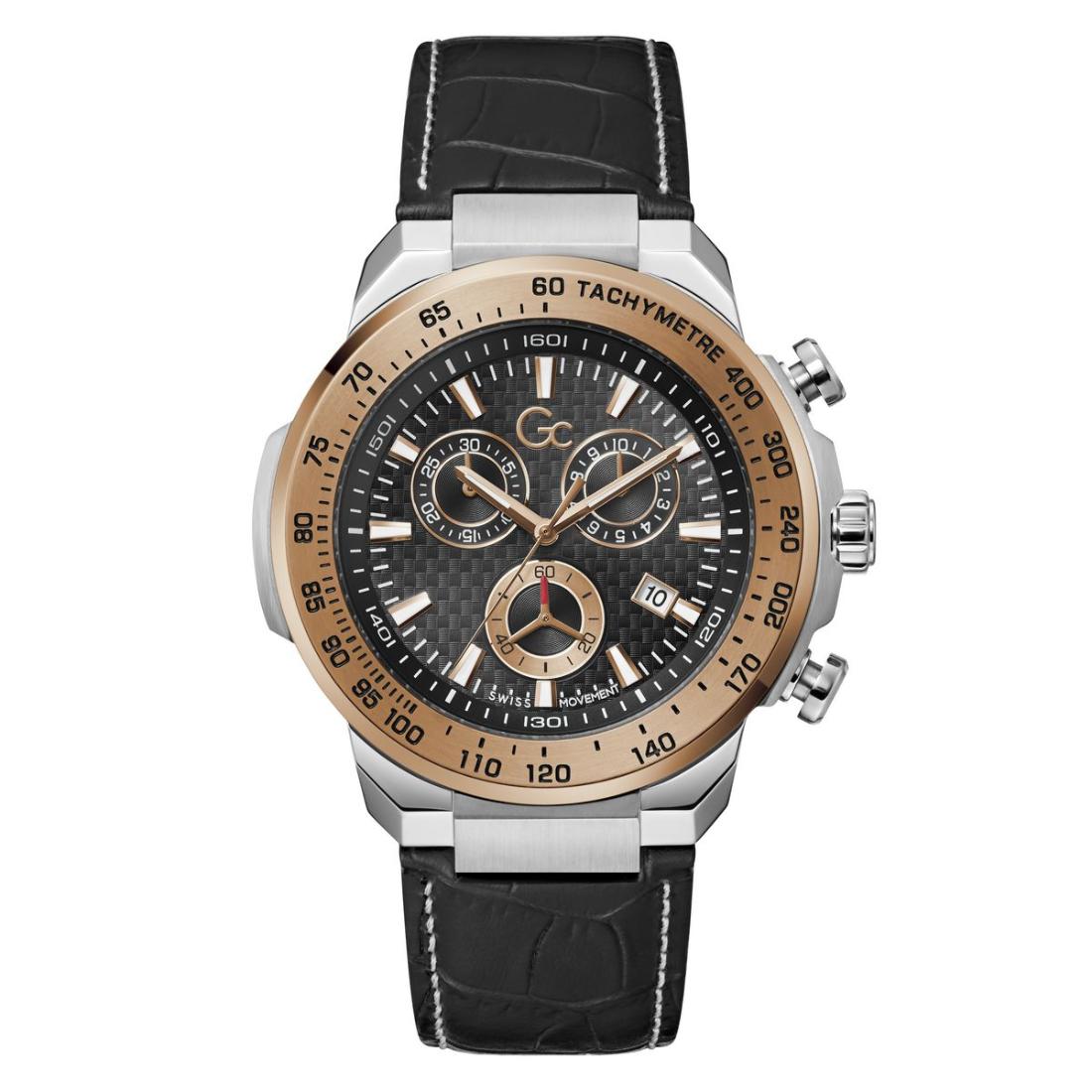 GC First Class Black Round Dial Analog Men Watch - Z35003G4MF