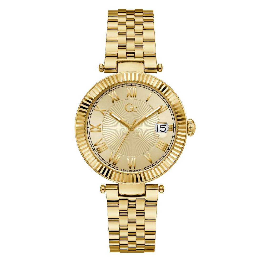 Guess Collection Flair 38 mm Yellow Gold Dial Women Analog Watch Z36002L6MF