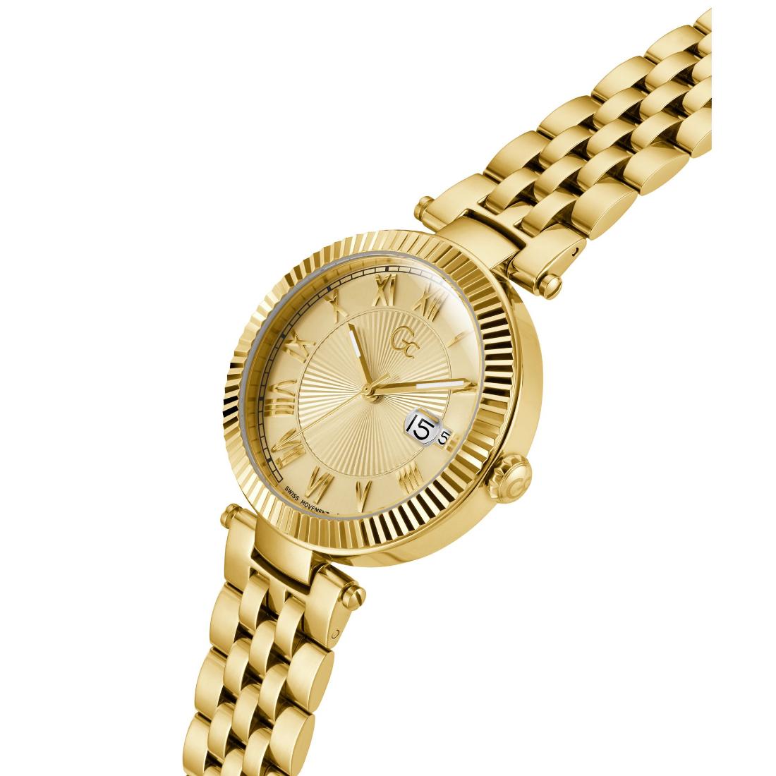 Guess Collection Flair 38 mm Yellow Gold Dial Women Analog Watch Z36002L6MF