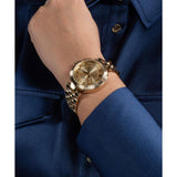 Guess Collection Flair 38 mm Yellow Gold Dial Women Analog Watch Z36002L6MF