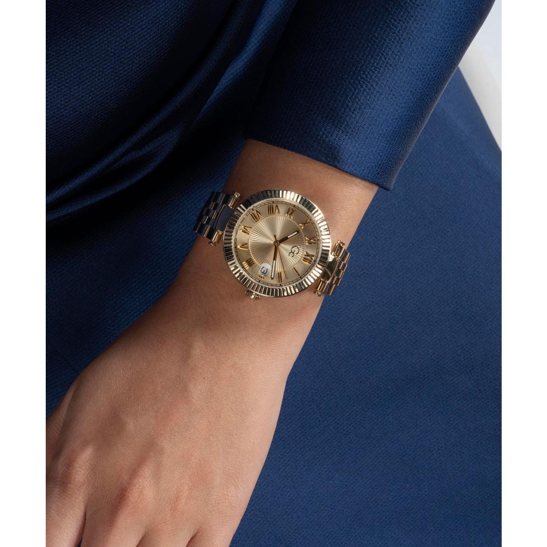 Guess Collection Flair 38 mm Yellow Gold Dial Women Analog Watch Z36002L6MF