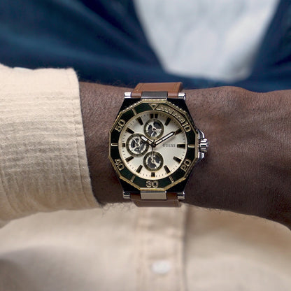 Guess GD Prime 46 mm White Dial Men Analog Watch- GW0704G1