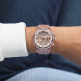 Guess Sport 39 mm Pink Dial Women Chronograph Watch GW0650L4
