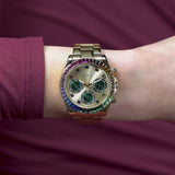 Guess Halo Gold Tone Round Dial Analog Women's Watch GW0690L4