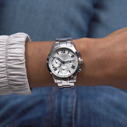 Guess Analog Silver Dial Women's Watch - W1070L1