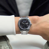 Guess Men 42 mm Size Black Dial Round Analog Watch GW0265G1