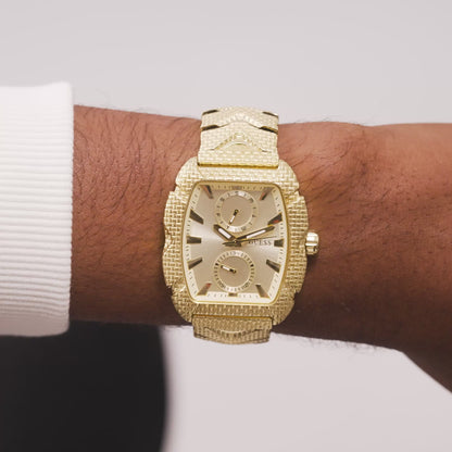 Guess Trend 40 mm Gold Dial Men Chrono Watch- GW0885G1