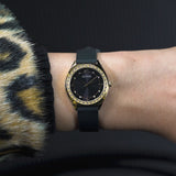 Guess Ladies 30 mm Black Gold Tone Analog Watch GW0820L1