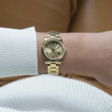 Guess Women 30 mm Size Champagne Dial Round Analog Watch GW0687L2