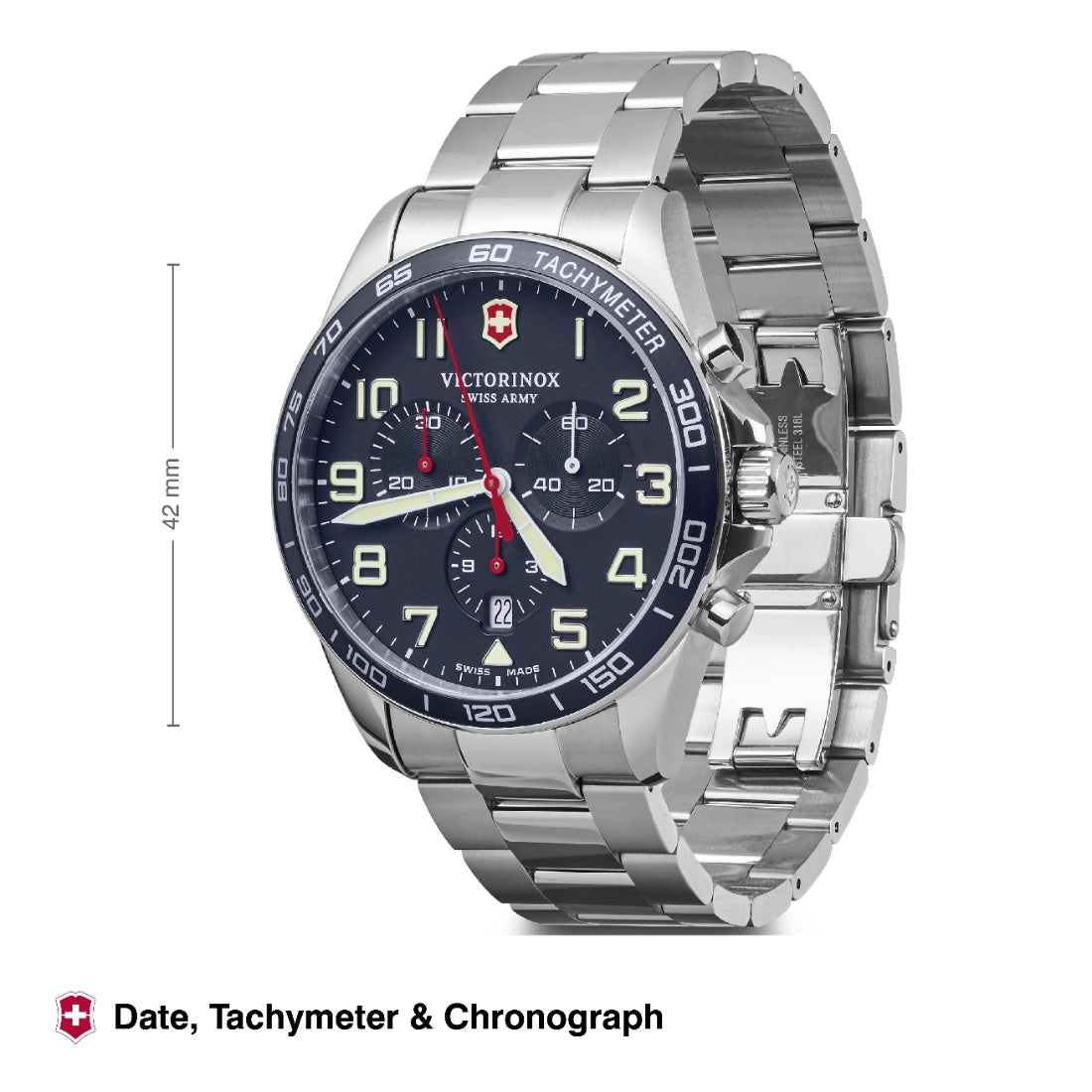 Victorinox Field Force Chronograph 42 mm Blue Dial Men Watch V241857
