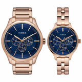Timex 36 mm Blue Round Dial Analog Unisex Pair Watch TW00PR290